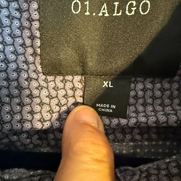 01. Algo Printed Regular Fit Button-Down Shirt Men's Size XL Pale Purple/gray Lo - Picture 8 of 8
